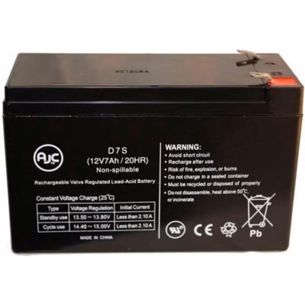 UPS Battery, Compatible with Belkin F6C127BAT UPS Battery, 12V DC, 7 Ah, Cabling, F2 Terminal